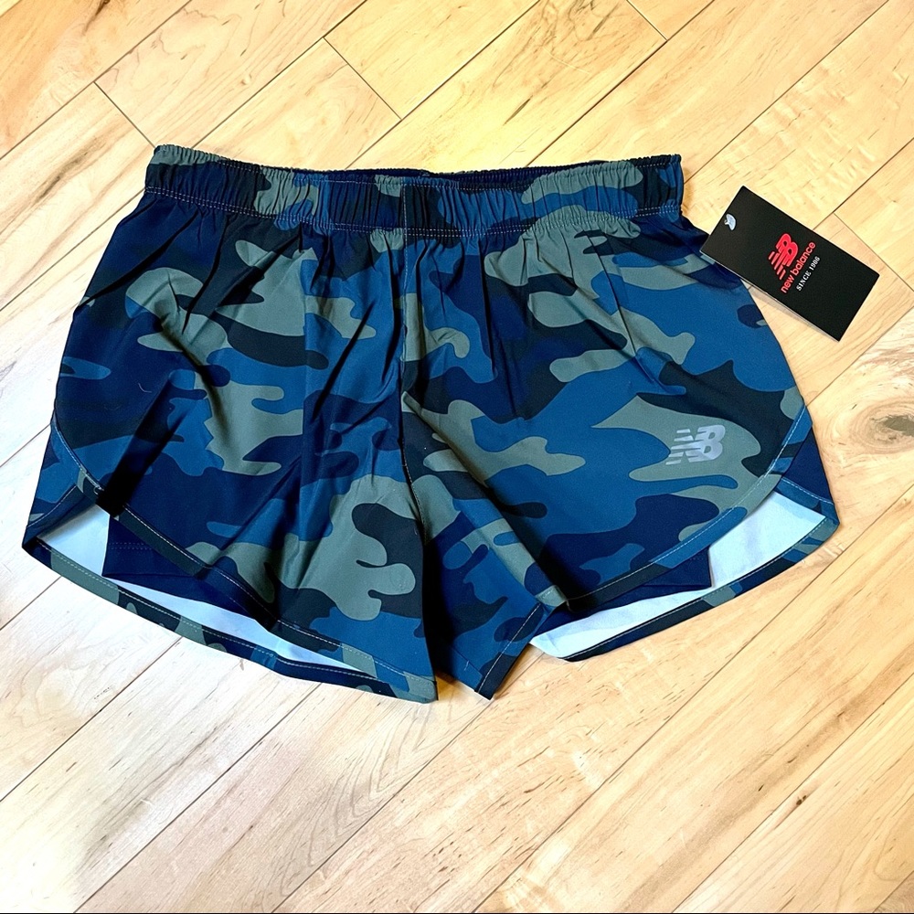 NWT New Balance Camoflauge Camo Athletic 2-in-1 Woven Shorts Size XS